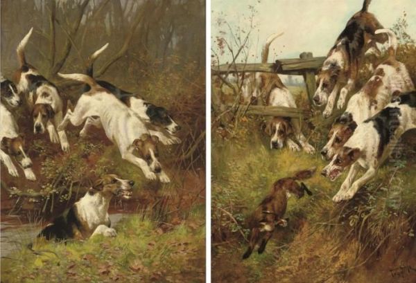 Closing In; And On The Scent Oil Painting by Arthur Wardle