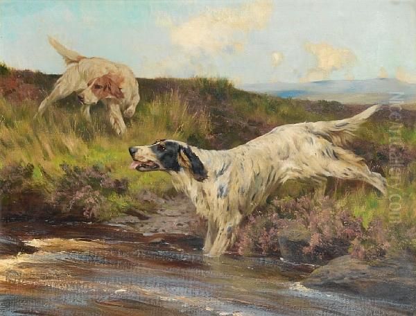 Crossing The Burn Oil Painting by Arthur Wardle