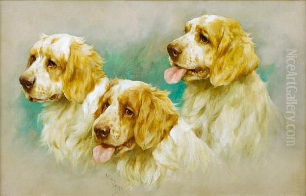 Clumber Spaniels Oil Painting by Arthur Wardle