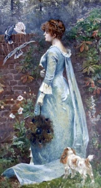 In An Old Garden Oil Painting by Arthur Wardle