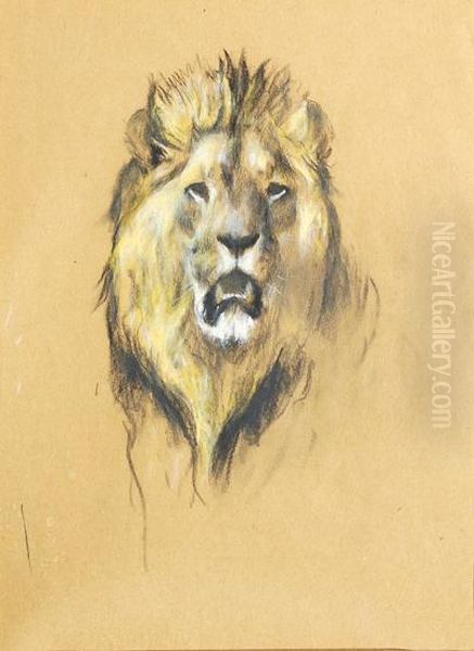 Lion; Cheetah; Leopard Oil Painting by Arthur Wardle