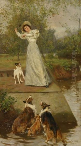 Go Fetch! Oil Painting by Arthur Wardle