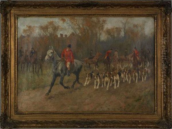 Meet At The Chequers Oil Painting by Arthur Wardle