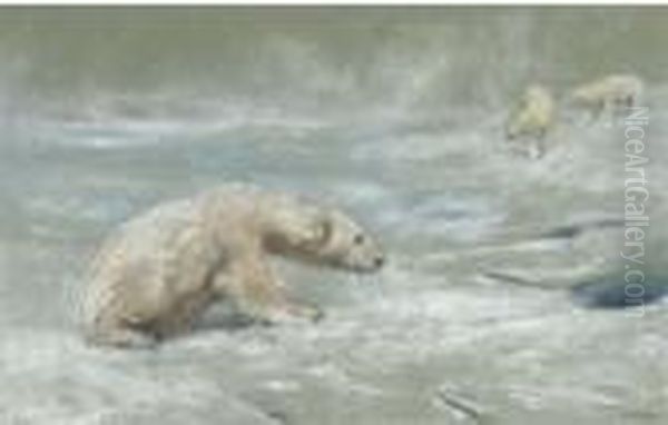 Polar Bears Oil Painting by Arthur Wardle