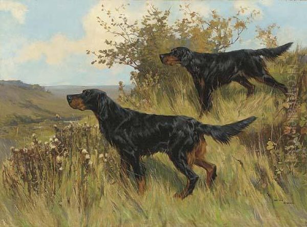 Gordon Setters Oil Painting by Arthur Wardle