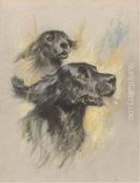 Two Cocker Spaniels Oil Painting by Arthur Wardle