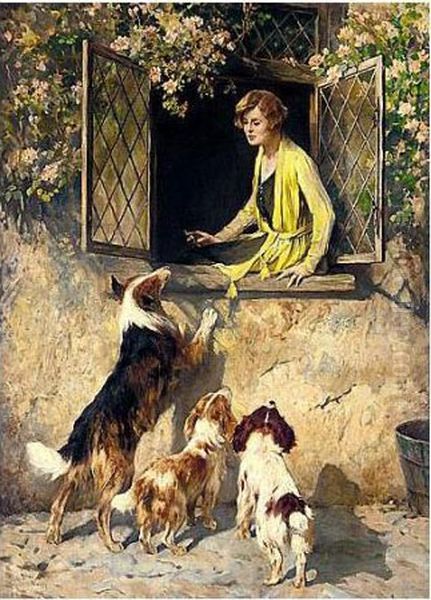 A Friendly Welcome Oil Painting by Arthur Wardle