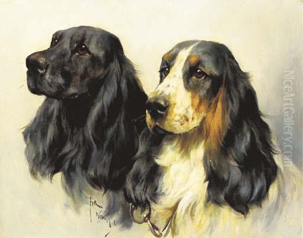 Two Cocker Spaniels by Arthur Wardle