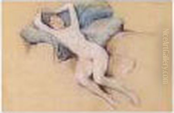 Reclining Nude Oil Painting by Arthur Wardle