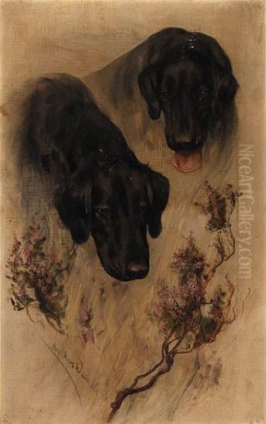 Two Labradors Oil Painting by Arthur Wardle