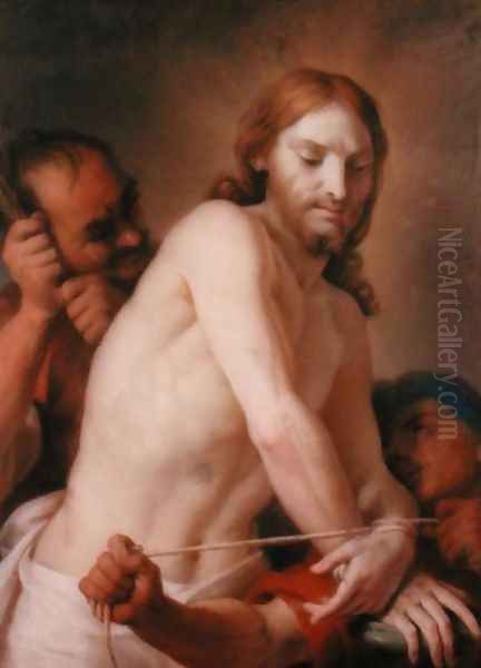 Christ being prepared for the Flagellation Oil Painting by Francesco Trevisani