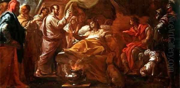 Study for St. Matthew Resuscitating the Son of the King of Ethiopia Oil Painting by Francesco Trevisani