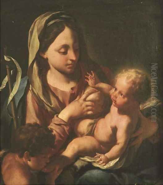 The Madonna and Child with the Infant Saint John the Baptist Oil Painting by Francesco Trevisani