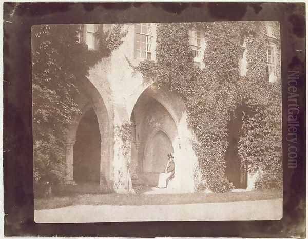 Reverend Calvert Jones seated in the Cloisters, Laycock Abbey, c.1847 Oil Painting by William Henry Fox Talbot