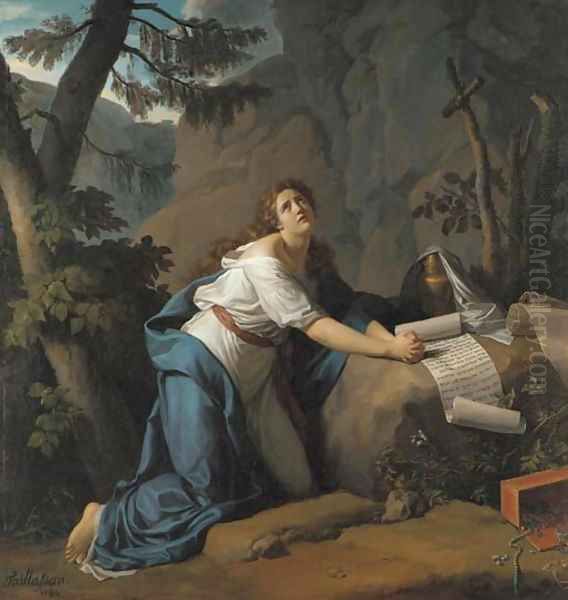 Saint Mary Magdalene in the Desert Oil Painting by Jean Joseph Taillasson