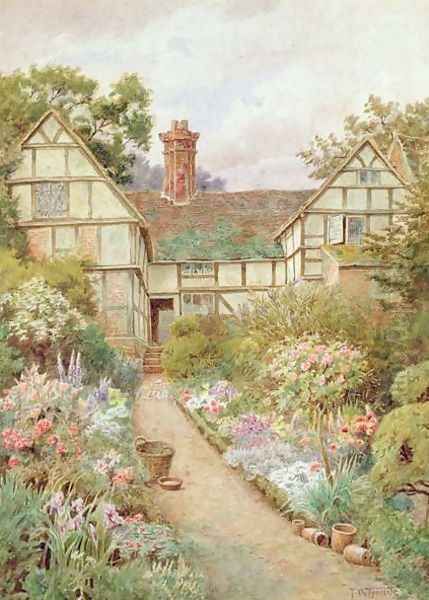 Cottage Garden Oil Painting by Thomas Nicholson Tyndale