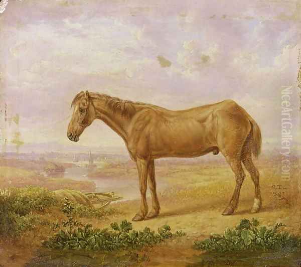 Old Billy, a Draught Horse, Aged 62 Oil Painting by Charles Towne