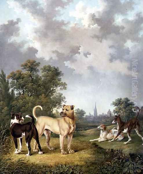 Dogs in a Landscape, c.1820 by Charles Towne