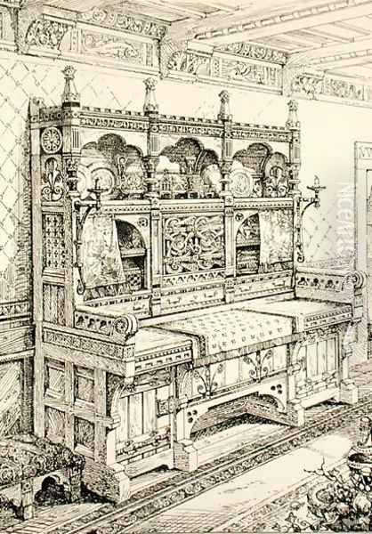 Sideboard, from Examples of Ancient and Modern Furniture, by Bruce Talbert, lithograph by S. Ayling Oil Painting by Bruce James Talbert