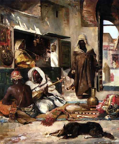 An Arms Merchant in Tangiers Oil Painting by Gyula Tornai