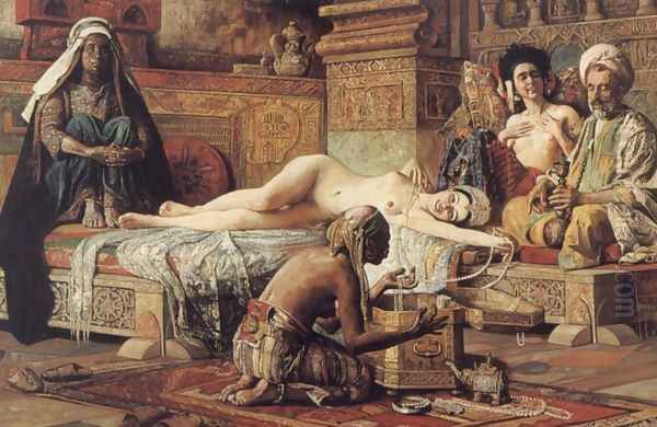 In the Harem Oil Painting by Gyula Tornai