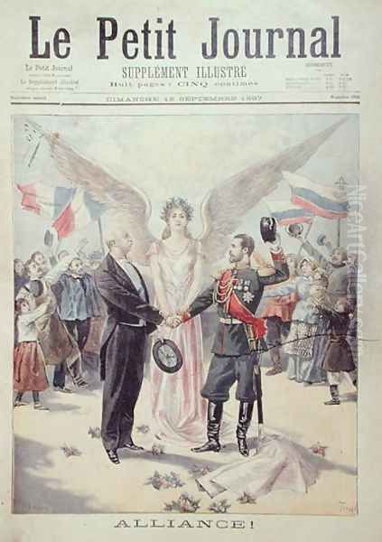 The Franco-Russian Alliance, front cover of Le Petit Journal, 12th September, 1897 Oil Painting by Oswaldo Tofani