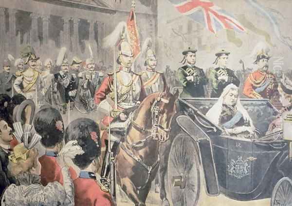 Jubilee of the Queen of England The Cortege, illustration from Le Petit Journal, 27 June 1897 Oil Painting by Oswaldo Tofani