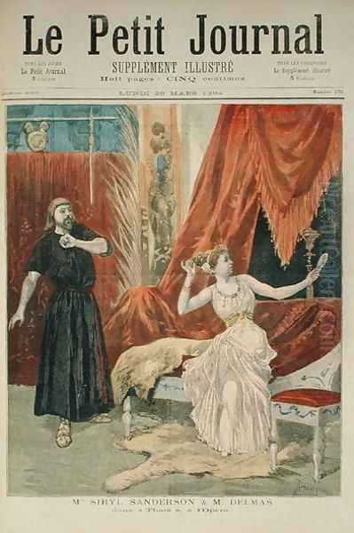 Mademoiselle Sibyl Sanderson 1865-1903 and Monsieur Jean Francois Delmas (1861-1933) in 'Thais' by Jules Massenet 1841-1912 from Le Petit Journal, 26th March 1894 Oil Painting by Oswaldo Tofani