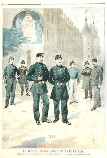 The New Uniform of the Gardiens de la Paix, from Le Petit Journal 8th October 1894 Oil Painting by Oswaldo Tofani