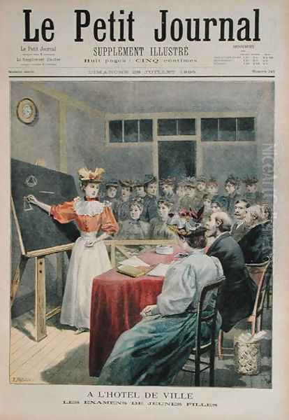 The Examination of Young Girls in the Town Hall, Paris, from Le Petit Journal, 28th July 1895 Oil Painting by Oswaldo Tofani