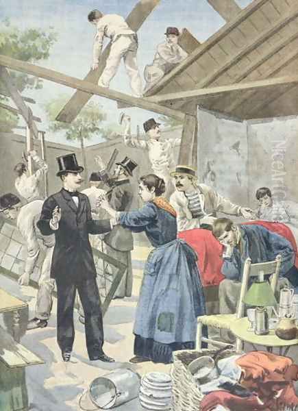 The Expulsion of the Poor from the Slums, from Le Petit Journal, 28th June 1895 Oil Painting by Oswaldo Tofani