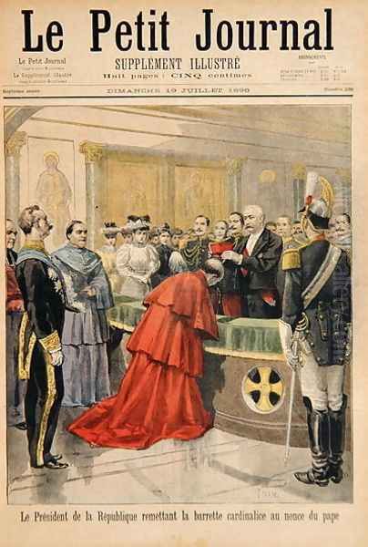 The apostolic nuncio receiving the Red Hat from the President of the French Republic, from Le Petit Journal, 19 July 1896 Oil Painting by Oswaldo Tofani