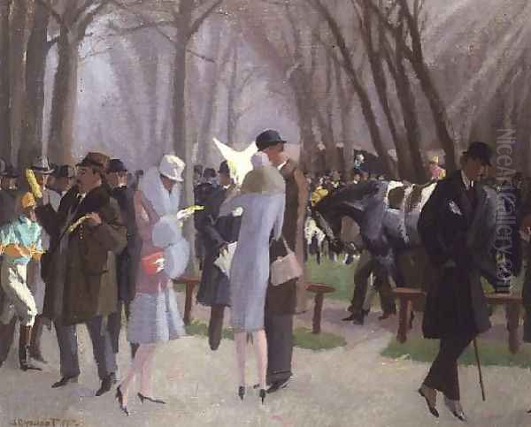 A Day at the Races, 1926 Oil Painting by Maurice Taquoy