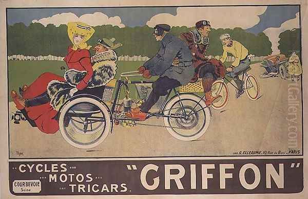 Poster advertising Griffon Cycles, Motos & Tricars by Walter Thor