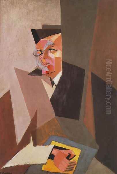 Portrait of Tristan Tzara 1926 Oil Painting by Lajos Tihanyi