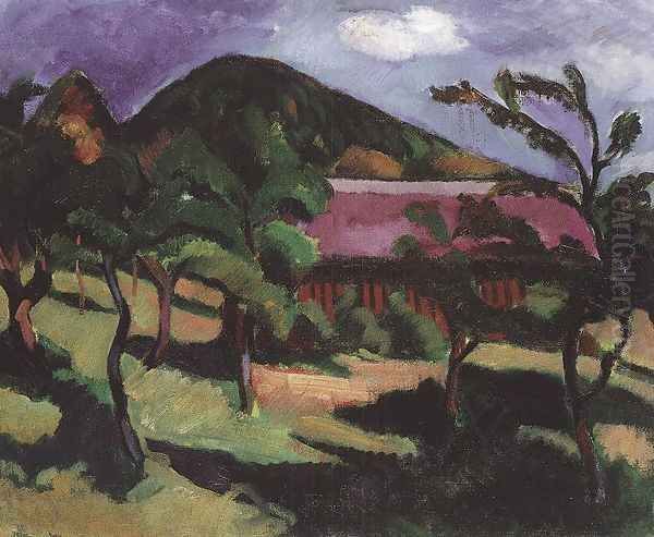 Landscape 1908 Oil Painting by Lajos Tihanyi