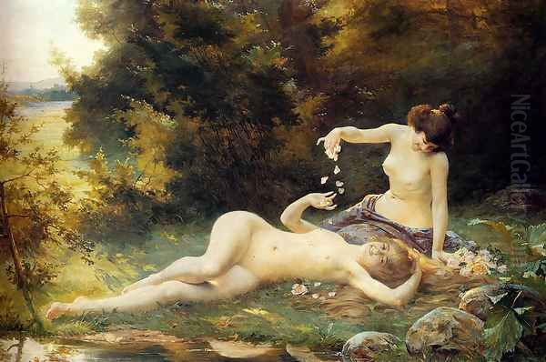 Springtime Oil Painting by Antoine Auguste Thivet