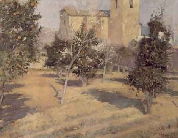 The Priests Garden 1896 Oil Painting by Joaquin Mir Trinxet