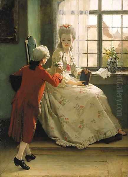 The young suitor Oil Painting by Friedrich Paul Thumann