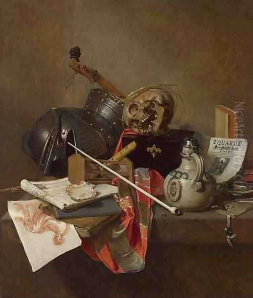 Vanitas Still-Life 1648 Oil Painting by Jan Jansz. Treck