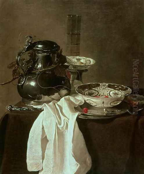 Pewter, China and Glass, 1649 Oil Painting by Jan Jansz. Treck