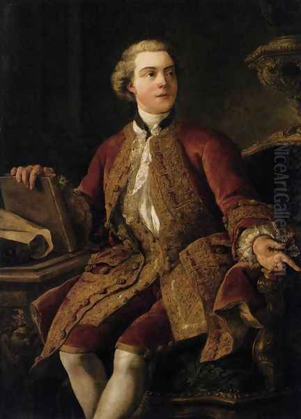 Portrait of the Marquis of Marigny 1750 Oil Painting by Jean Francois de Troy