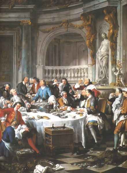 Lunch of Oysters Oil Painting by Jean Francois de Troy