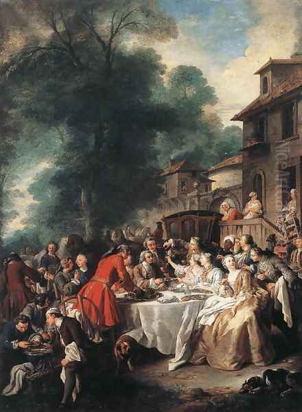 A Hunting Meal 1737 Oil Painting by Jean Francois de Troy