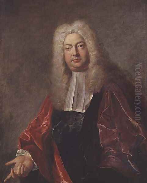 Jean Francois Bouquet, Magistrate of Paris, 1724 Oil Painting by Jean Francois de Troy