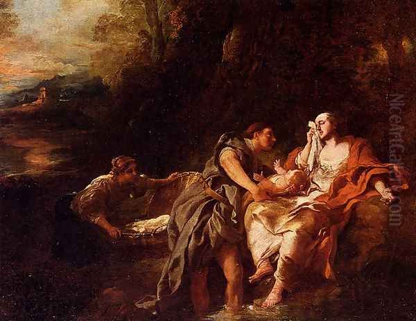 Moses Cast Into The Nile Oil Painting by Jean Francois de Troy