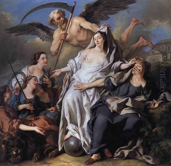 An Allegory of Time Unveiling Truth 1733 Oil Painting by Jean Francois de Troy