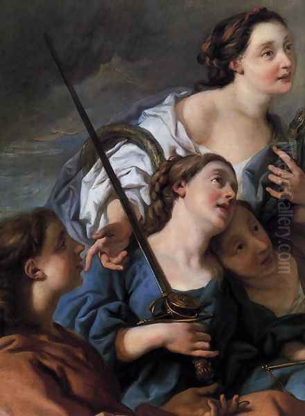 An Allegory of Time Unveiling Truth (detail) 1733 Oil Painting by Jean Francois de Troy