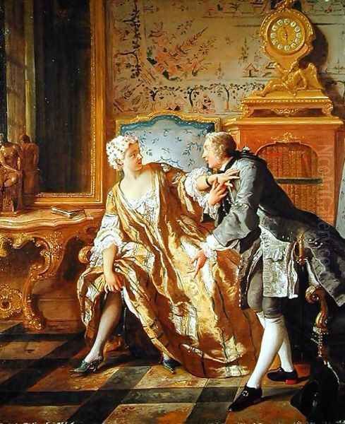 The Garter Oil Painting by Jean Francois de Troy