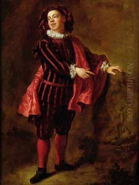 Angelo Constantini 1655-1730 in the Role of Mezzetin, c.1699-1706 Oil Painting by Jean Francois de Troy